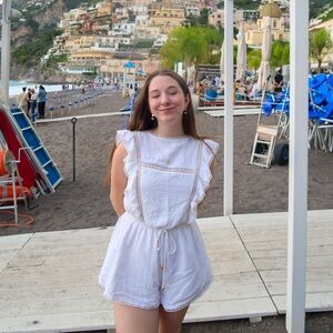 Sabo Skirt White Ruffled Jumpsuit